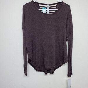 Sage Shirt Womens Sz Small Purple Long Sleeve Braided Back Stretch NWT